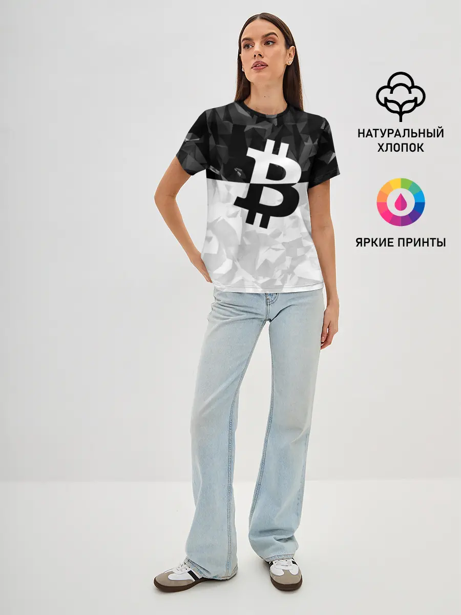 Женская базовая футболка / BITCOIN Black Collection