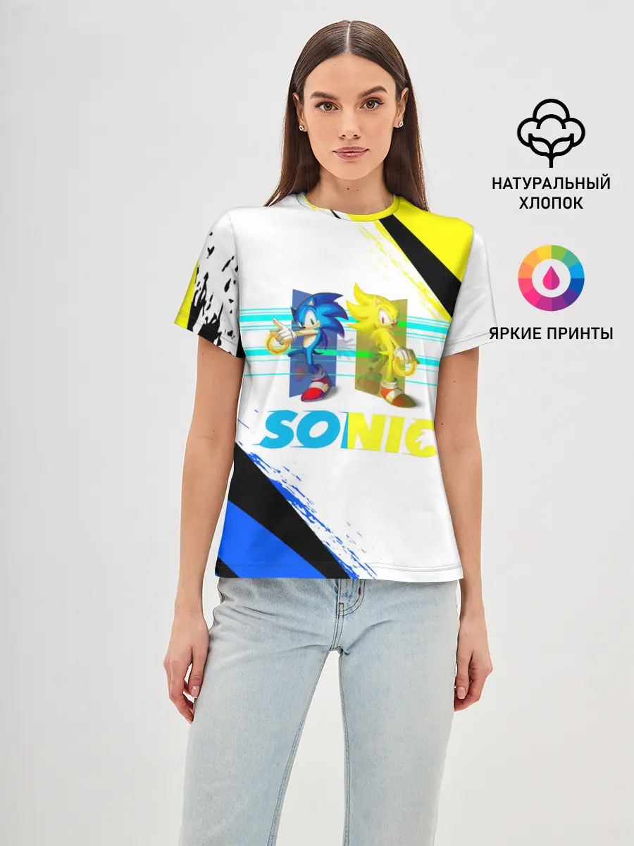 Женская базовая футболка / СУПЕР СОНИК