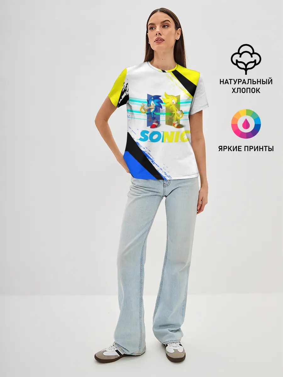 Женская базовая футболка / СУПЕР СОНИК