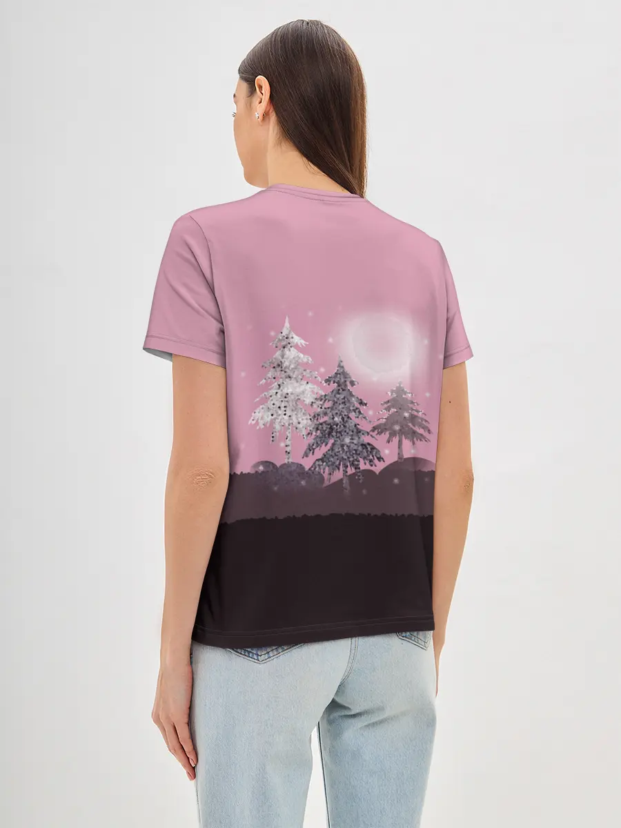 Женская базовая футболка / Розовое сияние