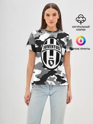 Женская базовая футболка / FC Juventus Camouflage