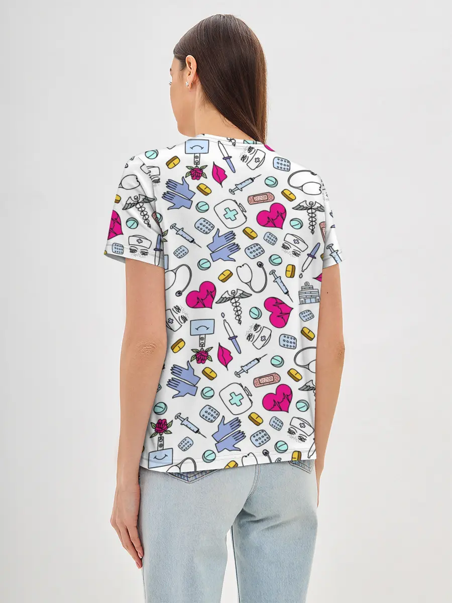 Женская базовая футболка / Медицинский паттерн