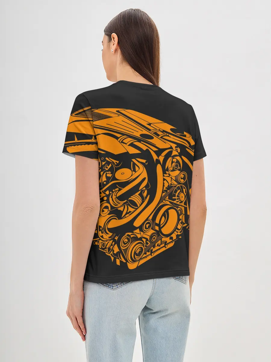 Женская базовая футболка / Сердце - пламенный мотор