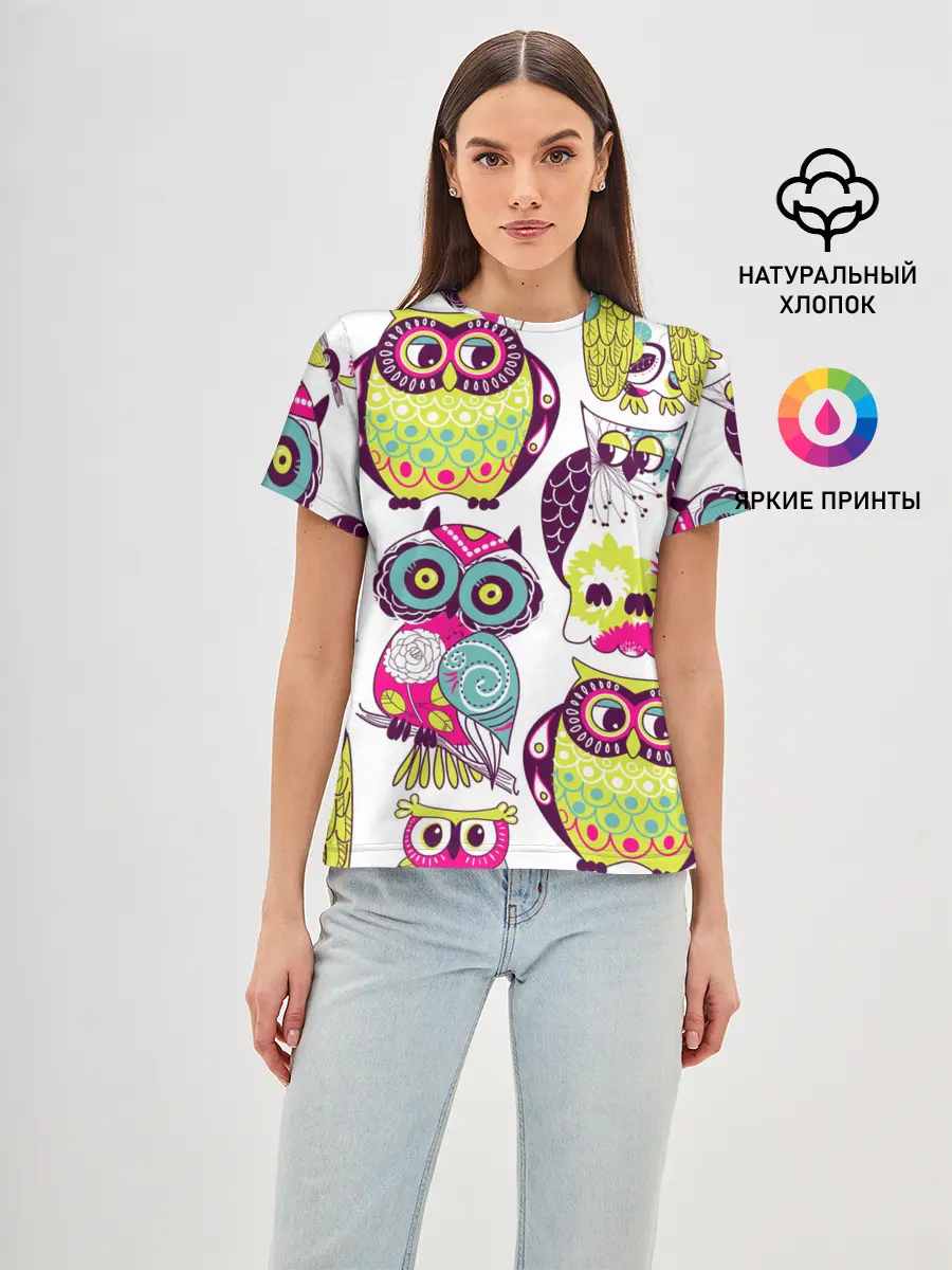 Женская базовая футболка / МУДРЫЕ СОВЫ | WISE OWLS