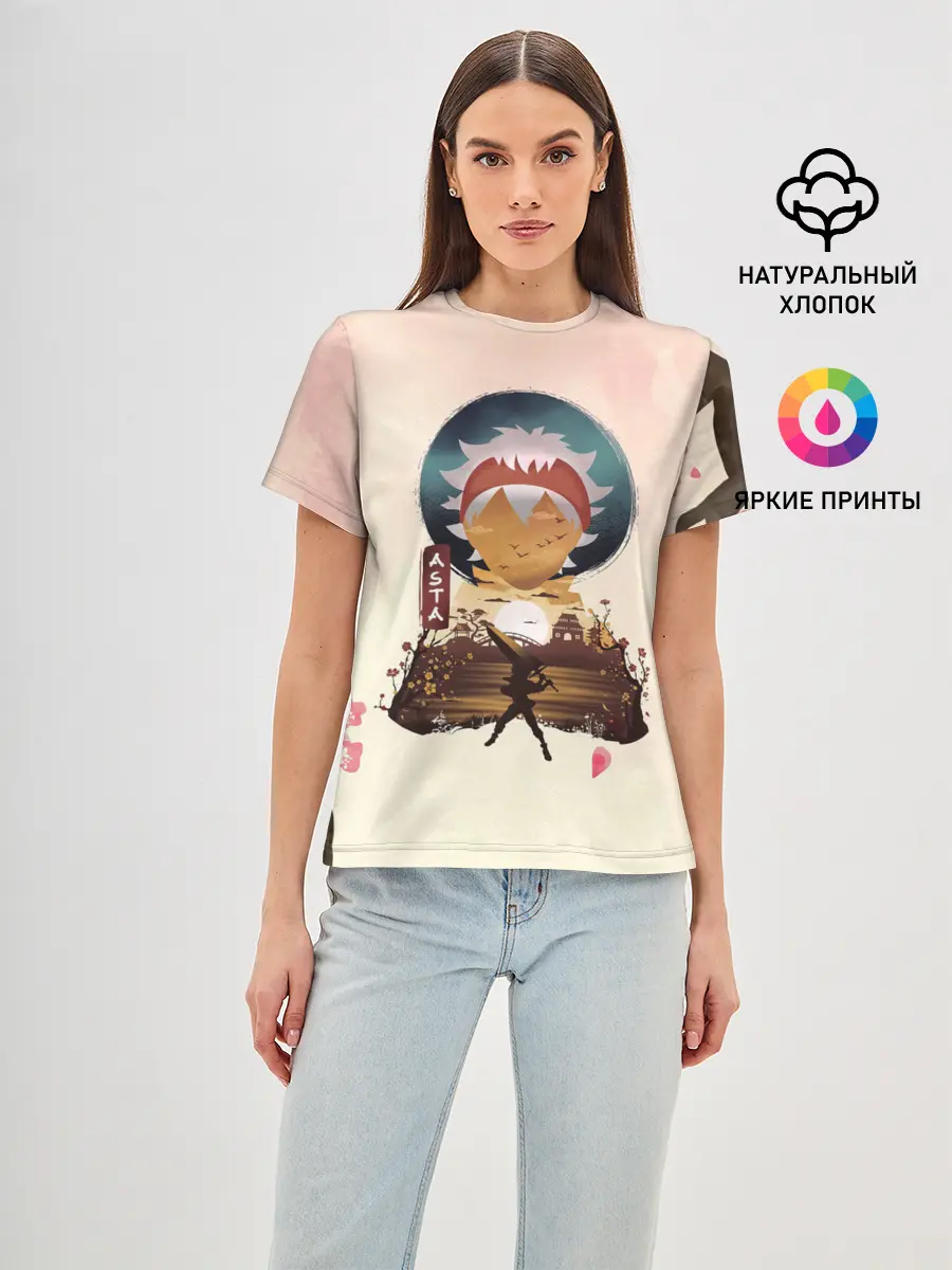 Женская базовая футболка / АСТА сакура | Black Clover