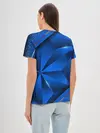 Женская базовая футболка / 3D абстрактные фигуры BLUE