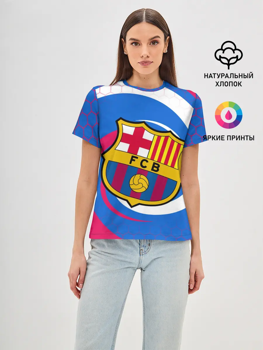 Женская базовая футболка / FC BARCELONA / ФК БАРСЕЛОНА