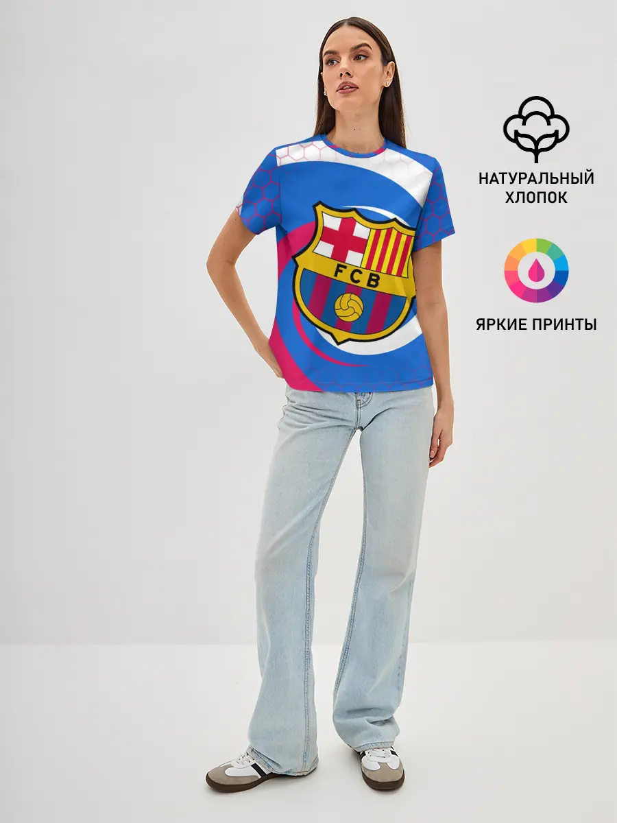 Женская базовая футболка / FC BARCELONA / ФК БАРСЕЛОНА