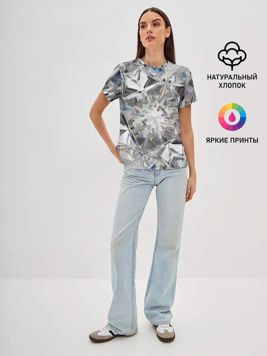 Женская базовая футболка / Бриллиантовый блеск