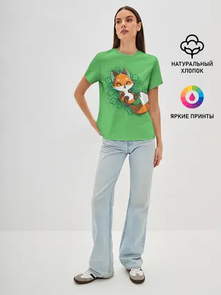 Женская базовая футболка / Удачливый лис
