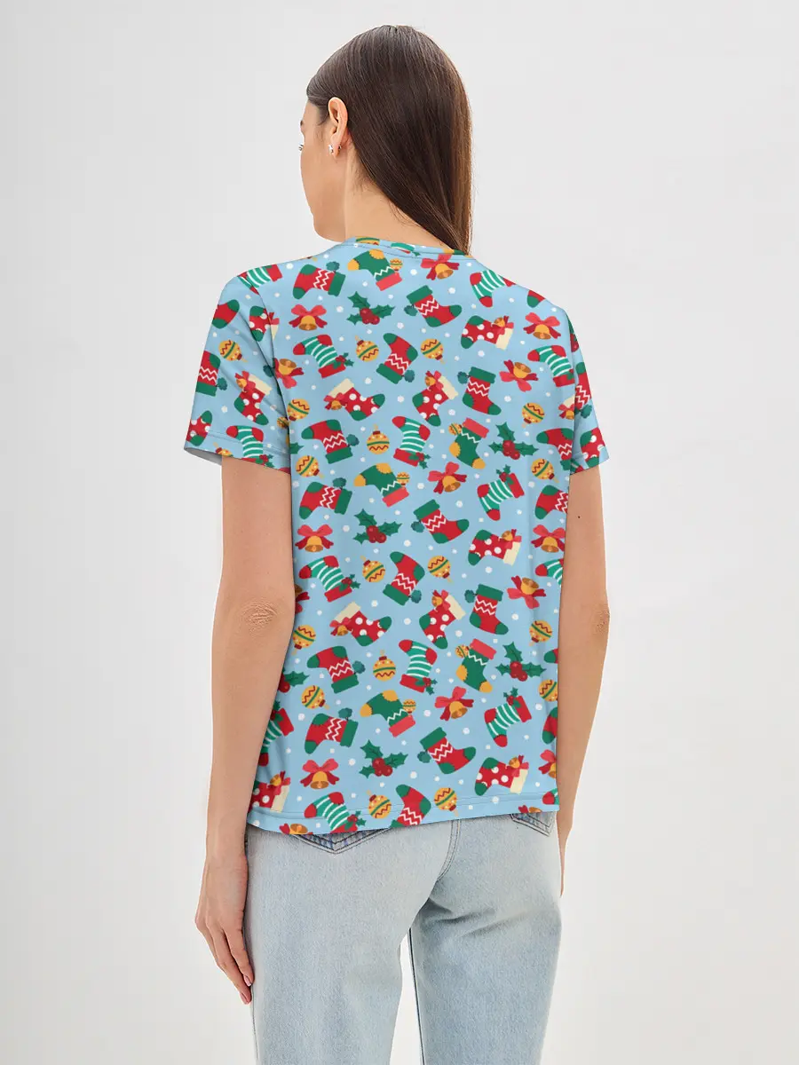 Женская базовая футболка / Christmas Background
