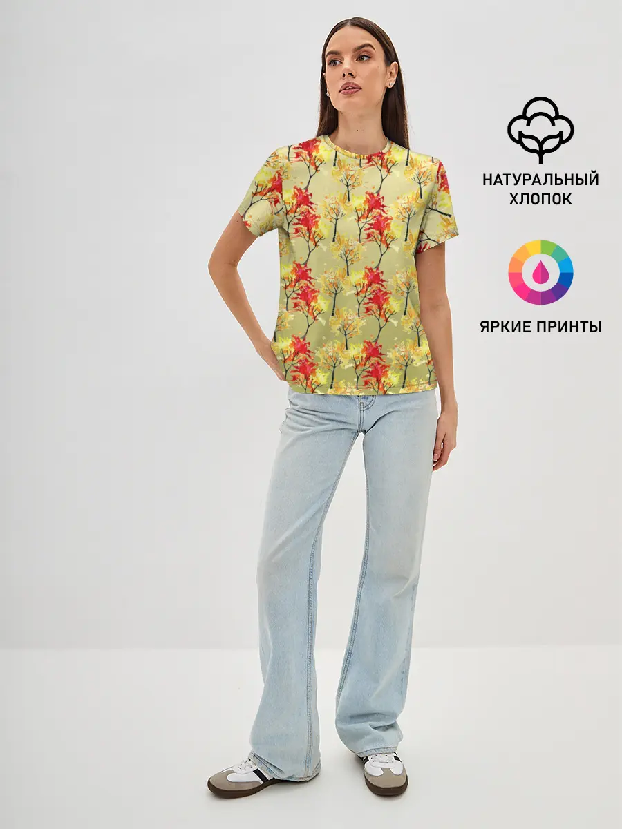 Женская базовая футболка / самый осенний принт