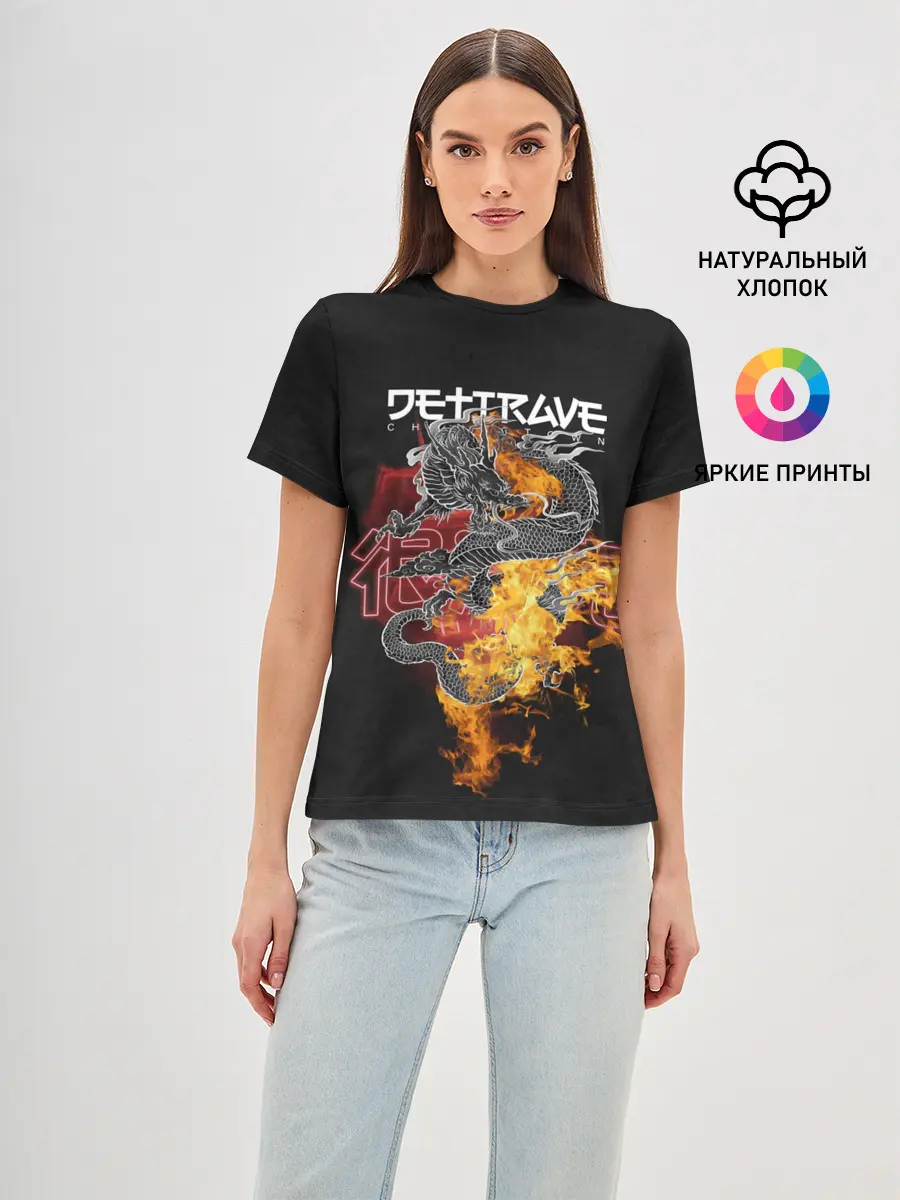 Женская базовая футболка / Дети Rave China Town