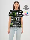 Женская базовая футболка / KAWASAKI X MONSTER ENERGY