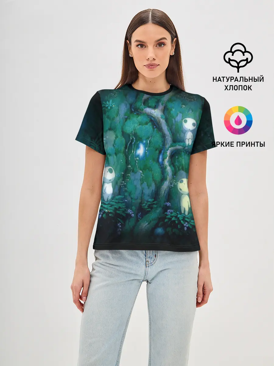 Женская базовая футболка / принцесса Мононоке_5