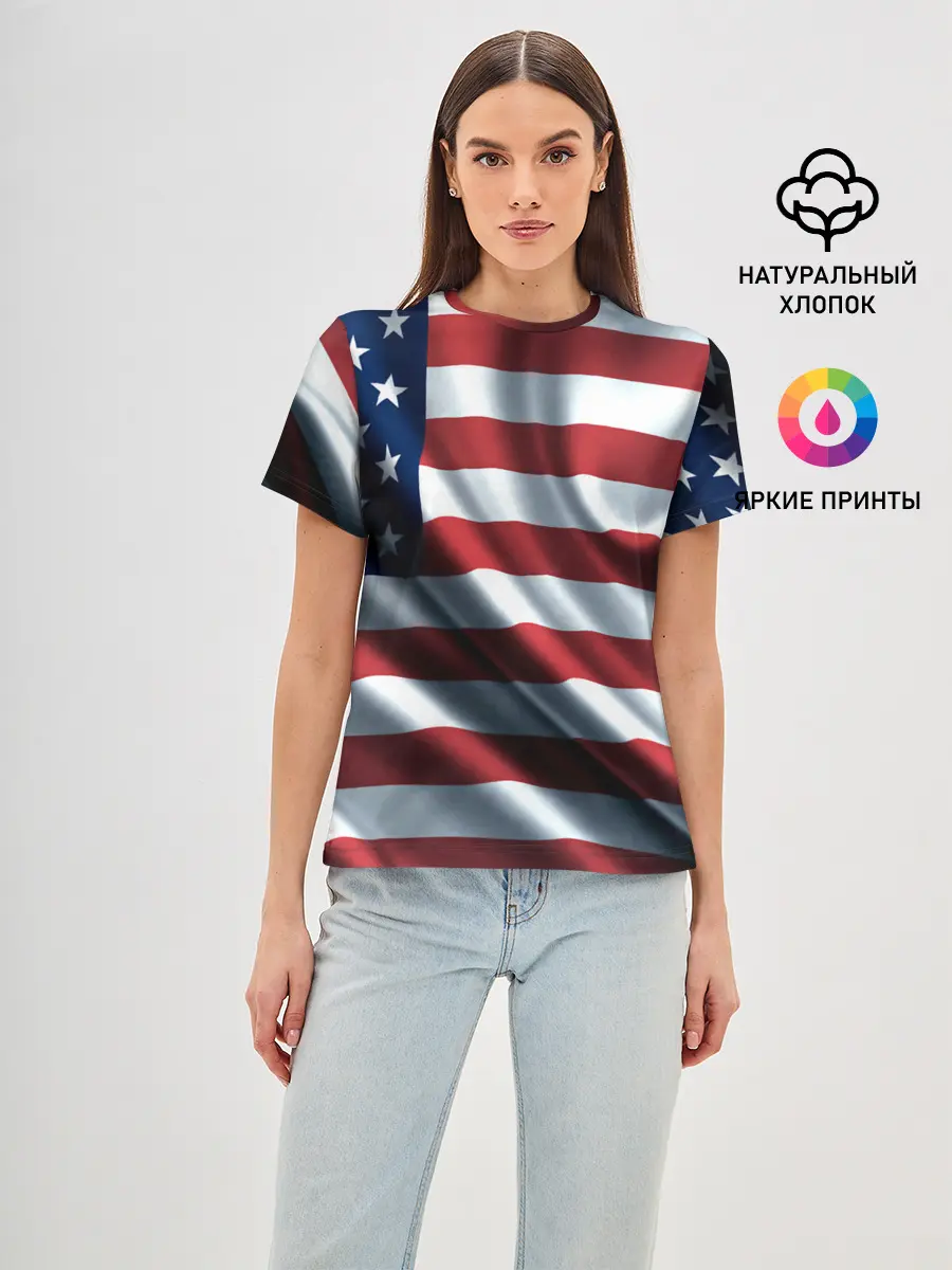 Женская базовая футболка / Символика Америки