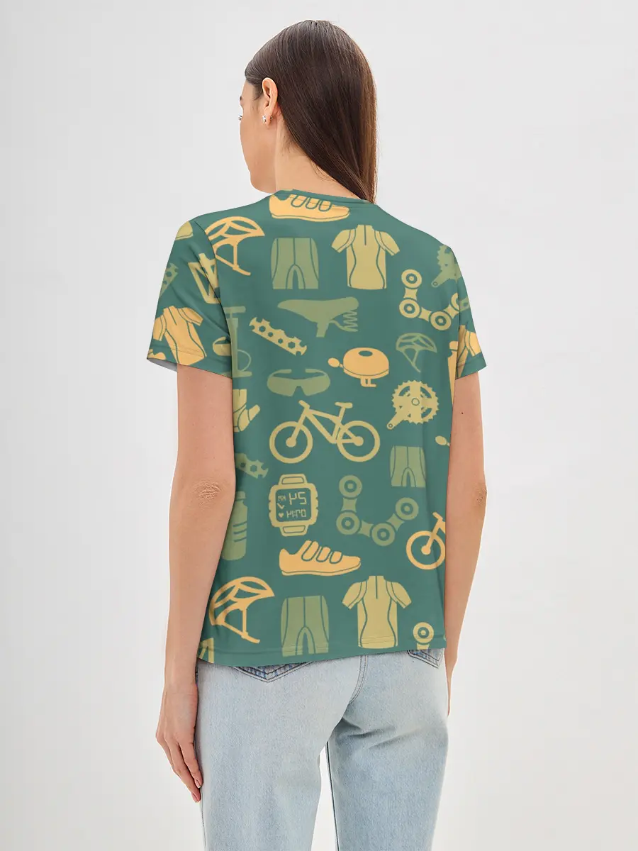 Женская базовая футболка / Велосипедист