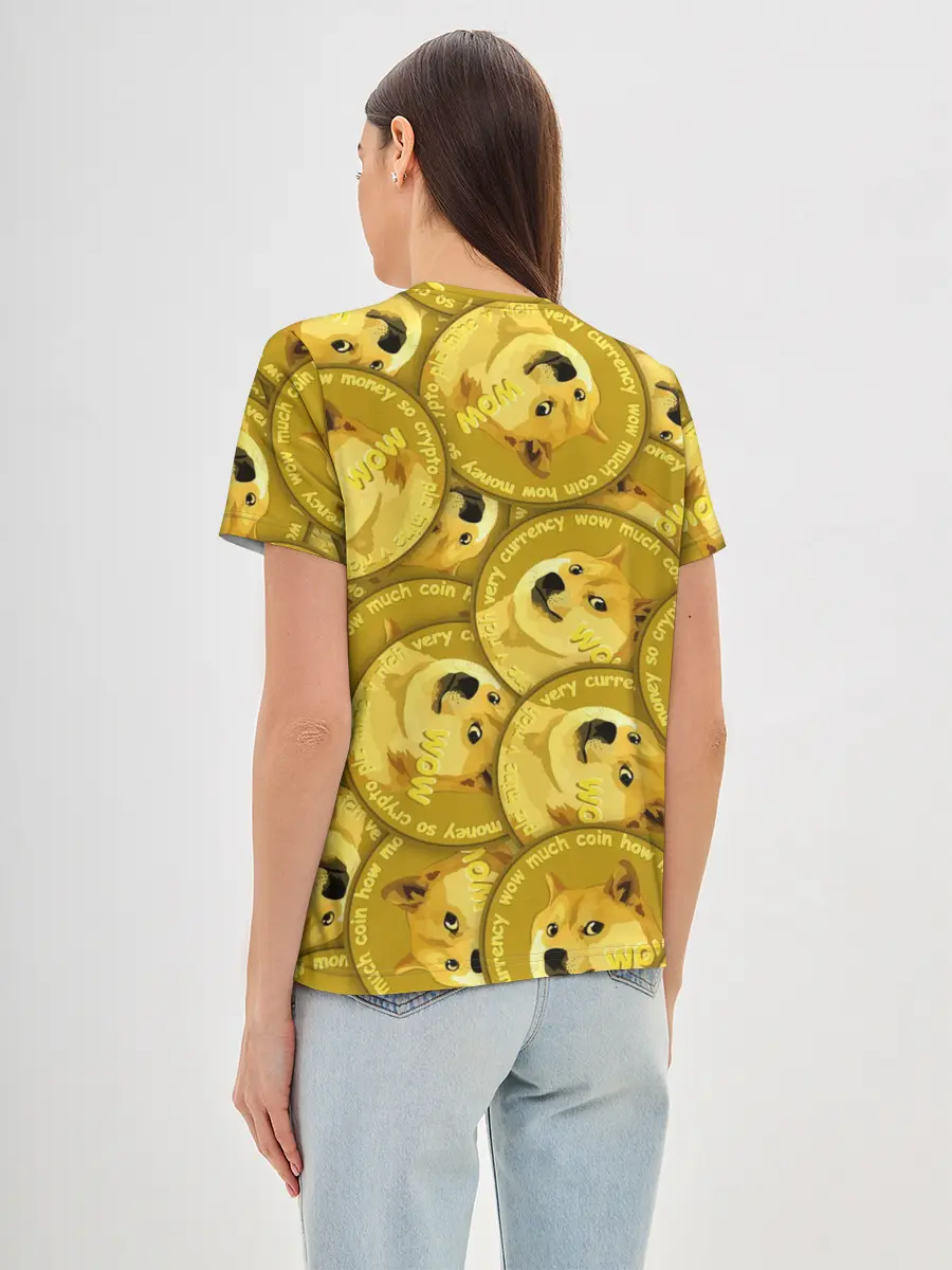 Женская базовая футболка / DOGECOIN / DOGE / ДОГИКОИН