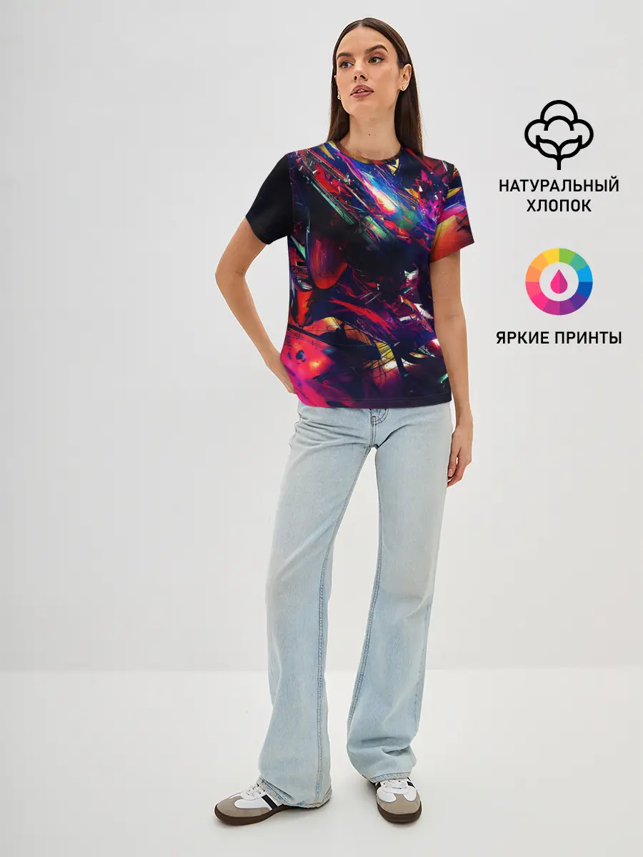 Женская базовая футболка / DIGITAL STRIPES