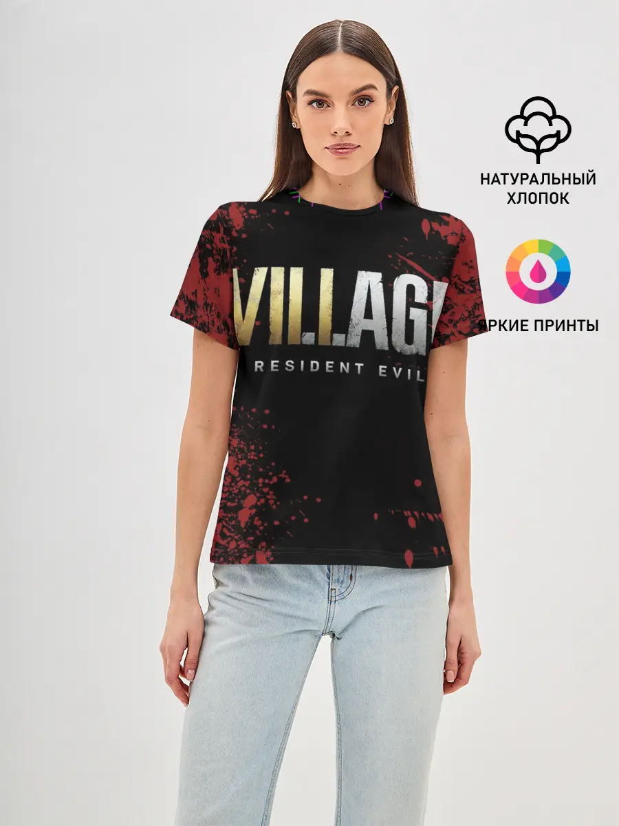 Женская базовая футболка / Resident Evil Village логотип