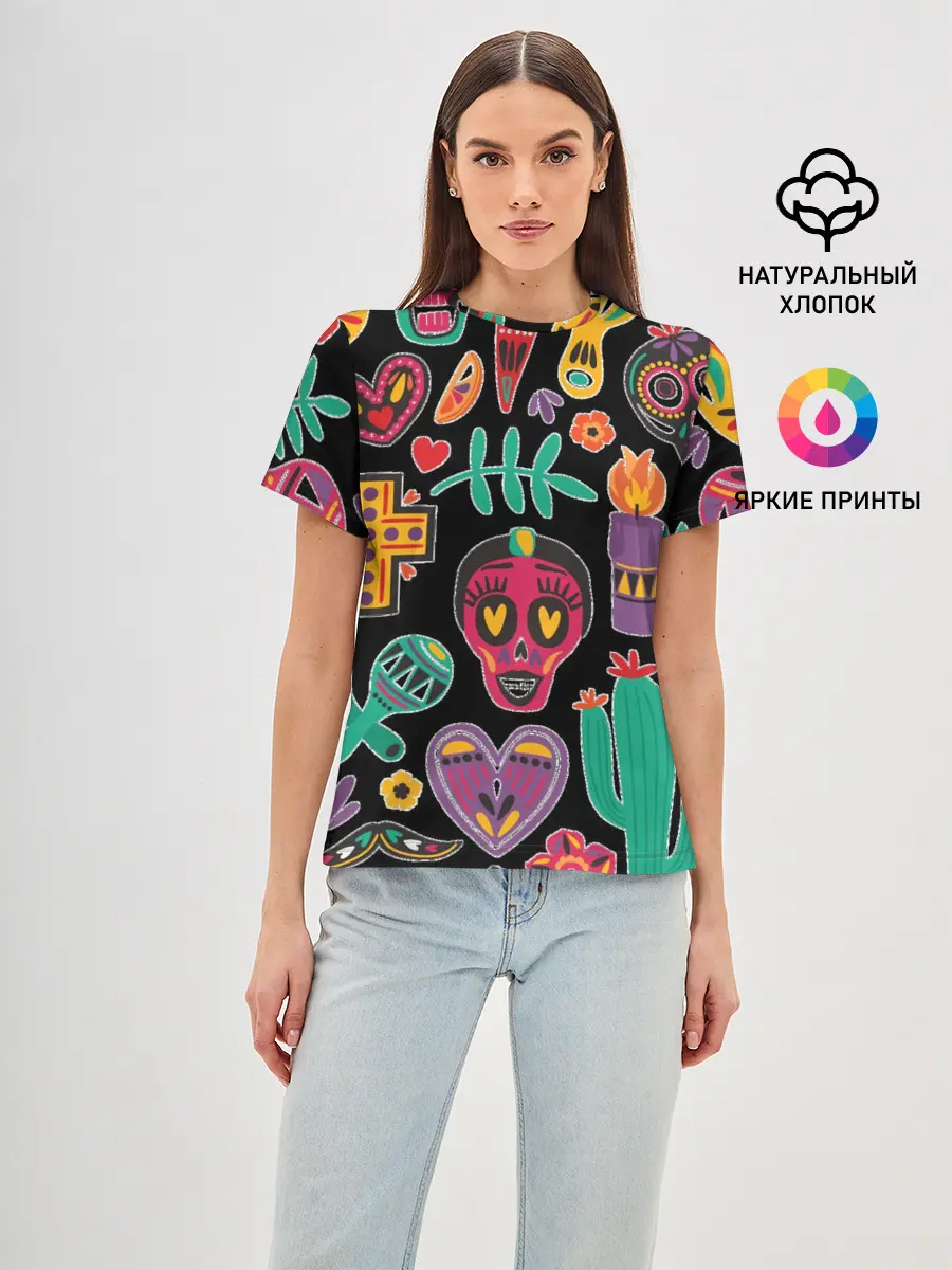 Женская базовая футболка / Весёлый Хэллоуин