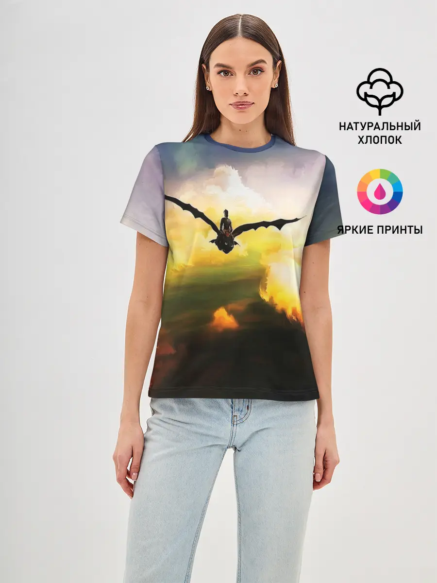 Женская базовая футболка / Как приручить дракона
