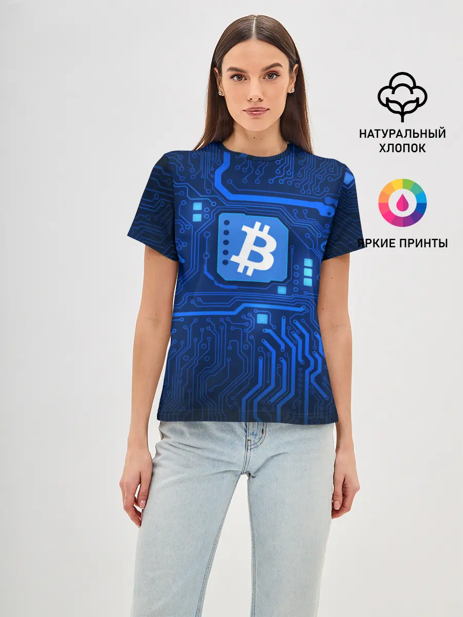 Женская базовая футболка / BITCOIN | БИТКОИН