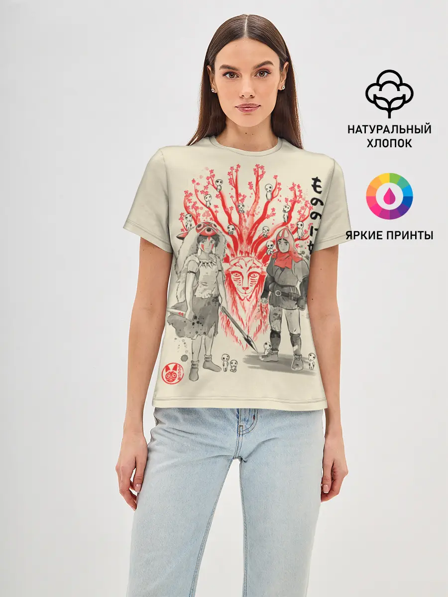 Женская базовая футболка / Принцесса Мононоке