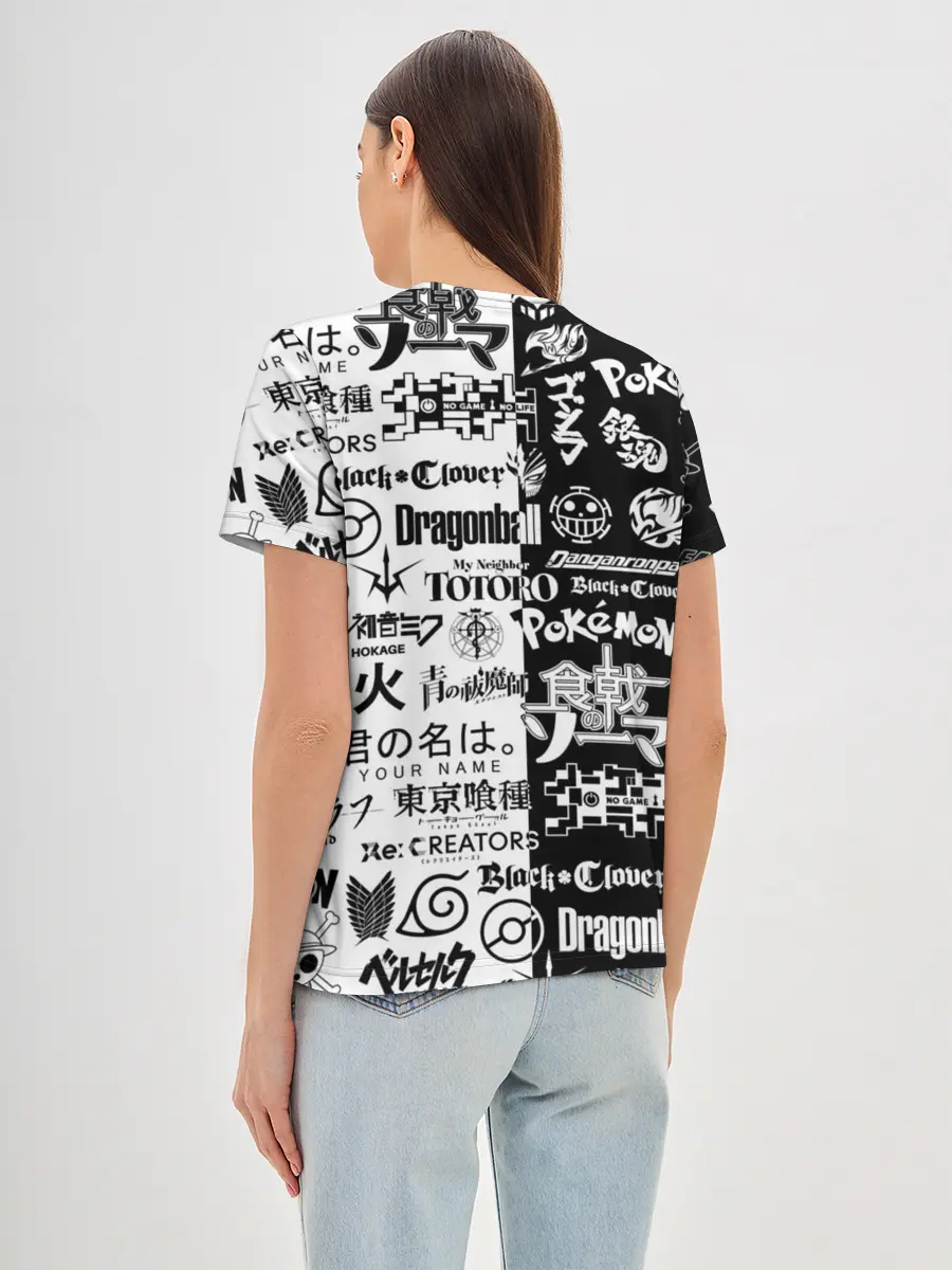 Женская базовая футболка / ЛОГОТИПЫ АНИМЕ / LOGO ANIME