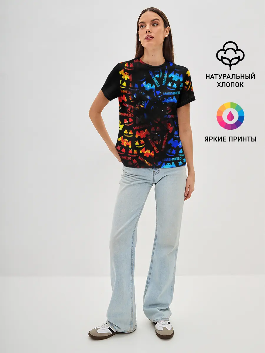 Женская базовая футболка / MARSMELLO FIRE