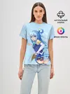 Женская базовая футболка / коносуба аква поза