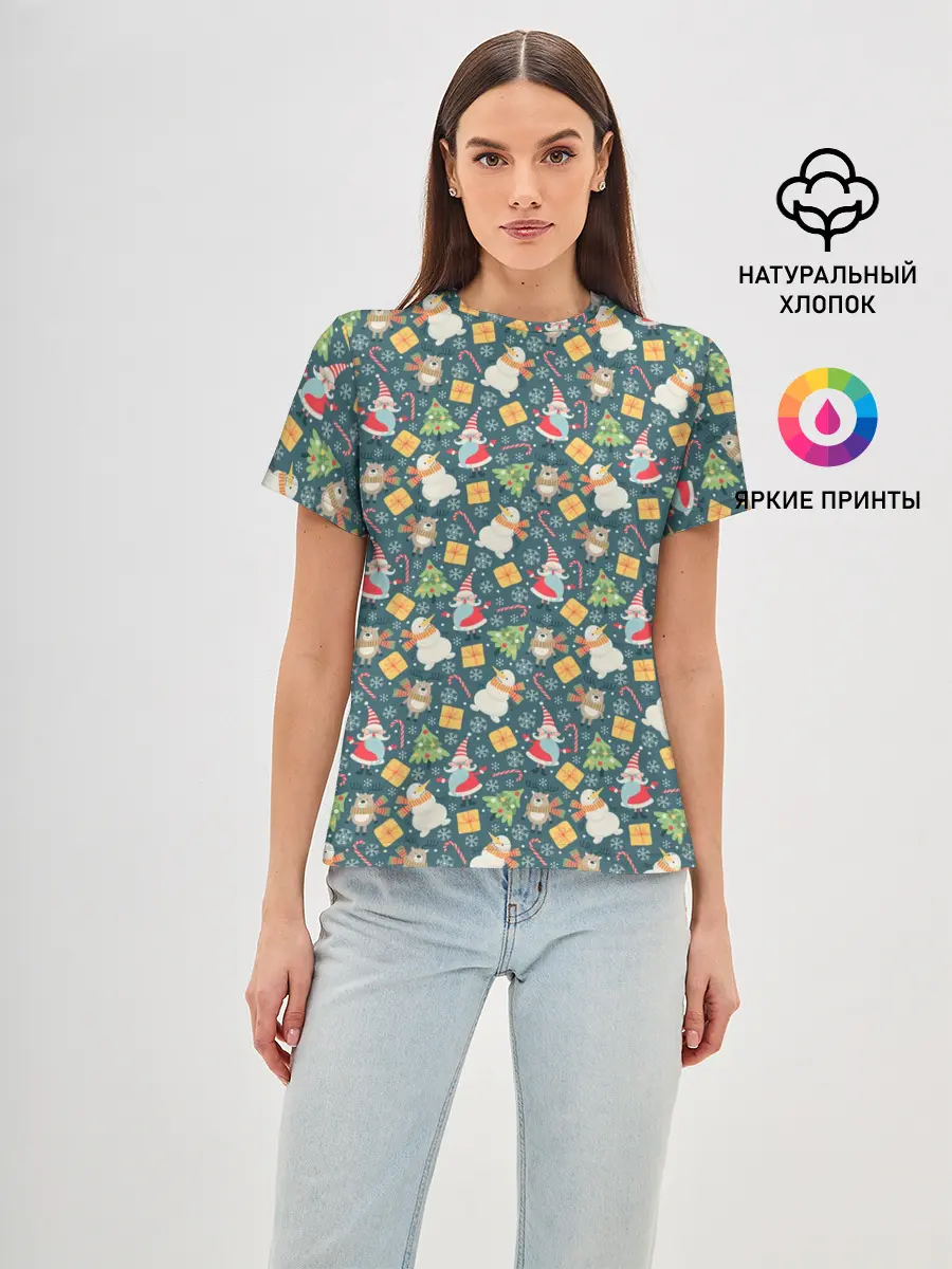 Женская базовая футболка / С Новым Годом