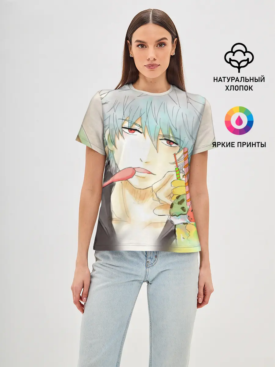 Женская базовая футболка / манга Серебряная душа