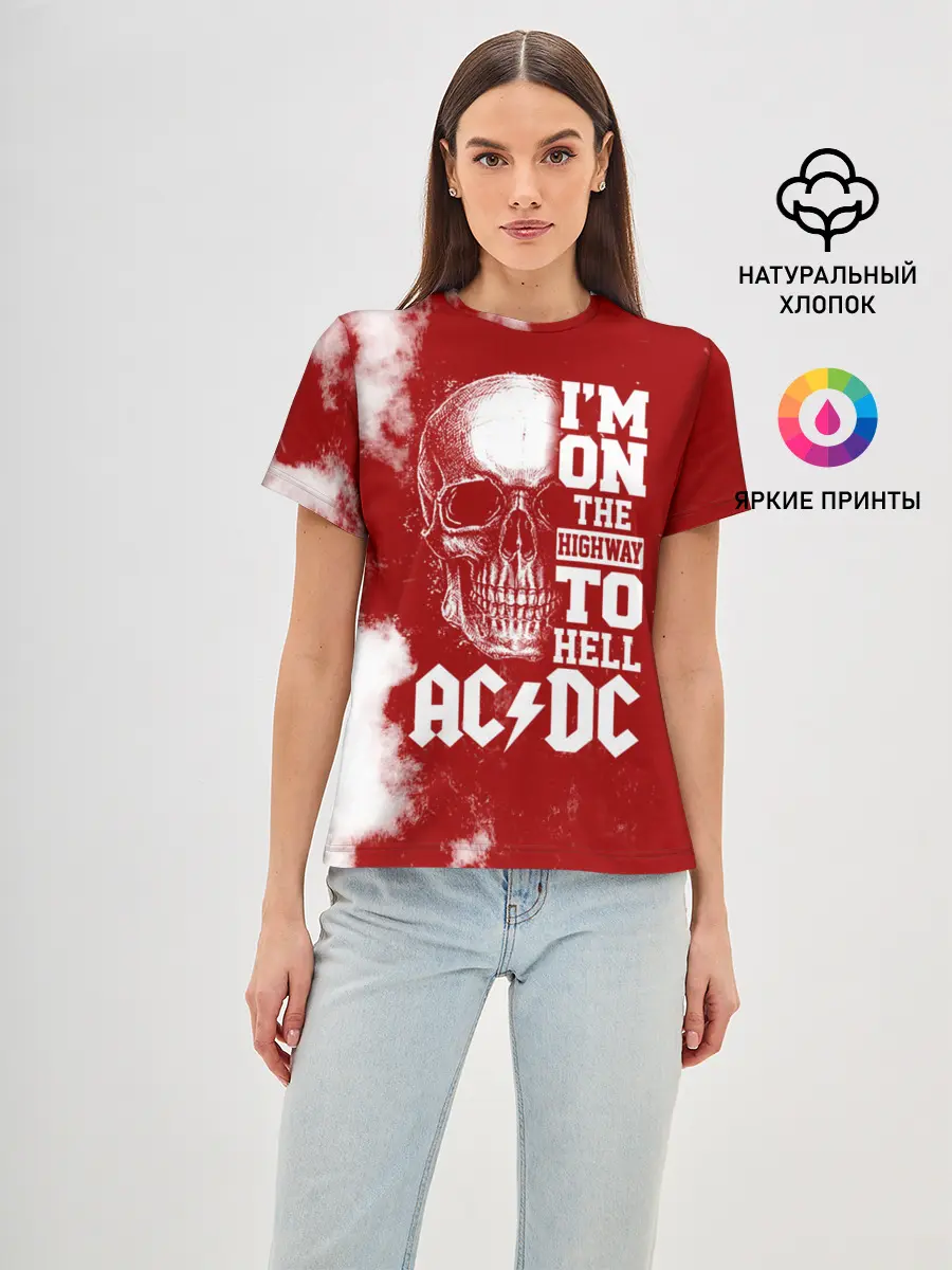 Женская базовая футболка / Im on the highway to hell AC/DC