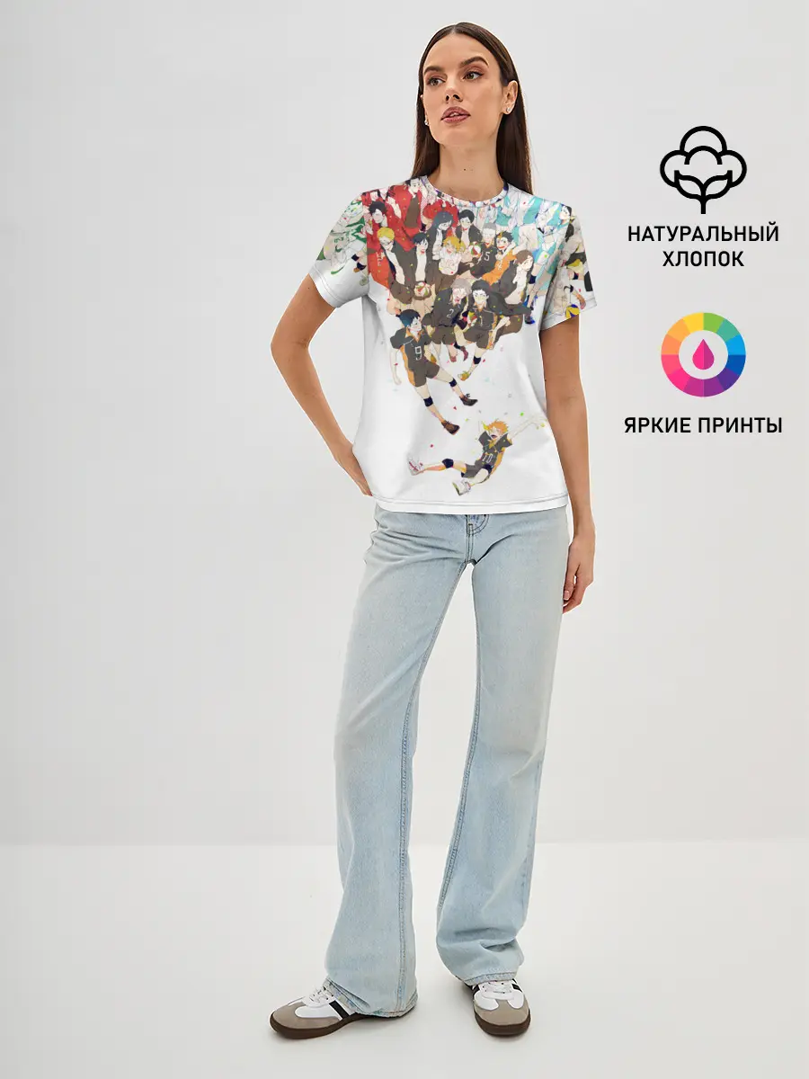 Женская базовая футболка / Все герои Haikyuu