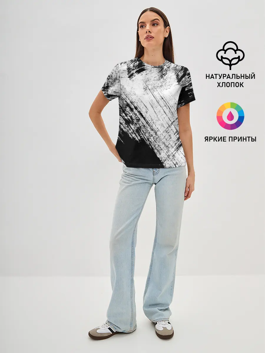 Женская базовая футболка / Штриховка