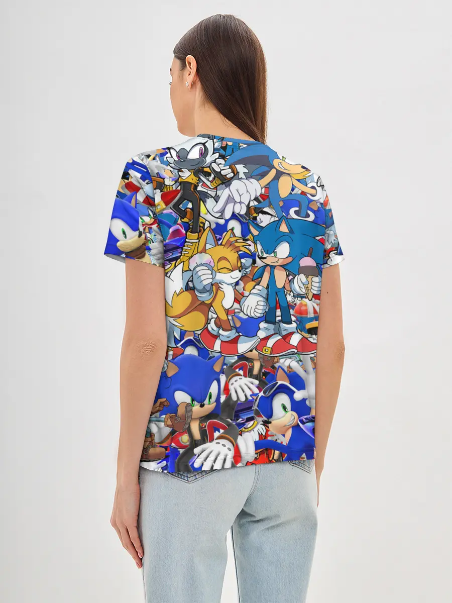 Женская базовая футболка / SONIC PATTERN | СОНИК