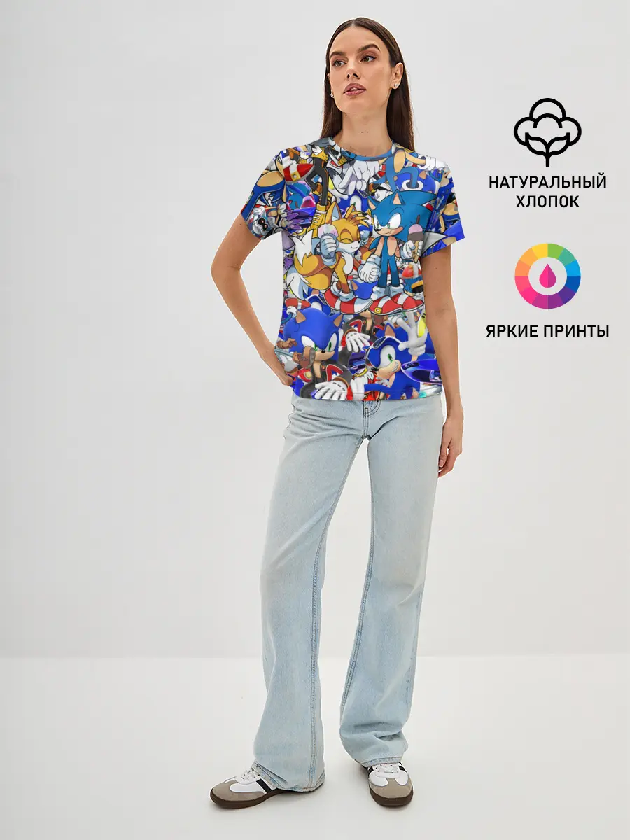 Женская базовая футболка / SONIC PATTERN | СОНИК