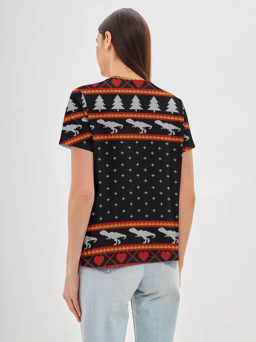 Женская базовая футболка / Merry Rex-mas