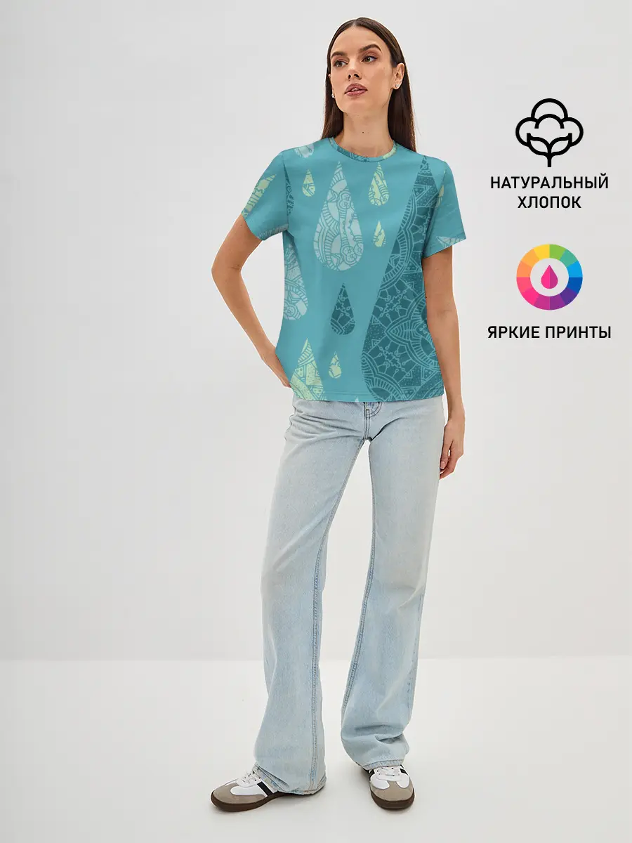 Женская базовая футболка / Лесной узор