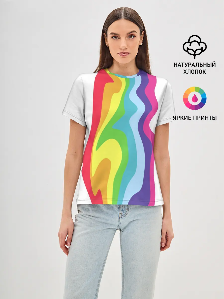 Женская базовая футболка / Радуга