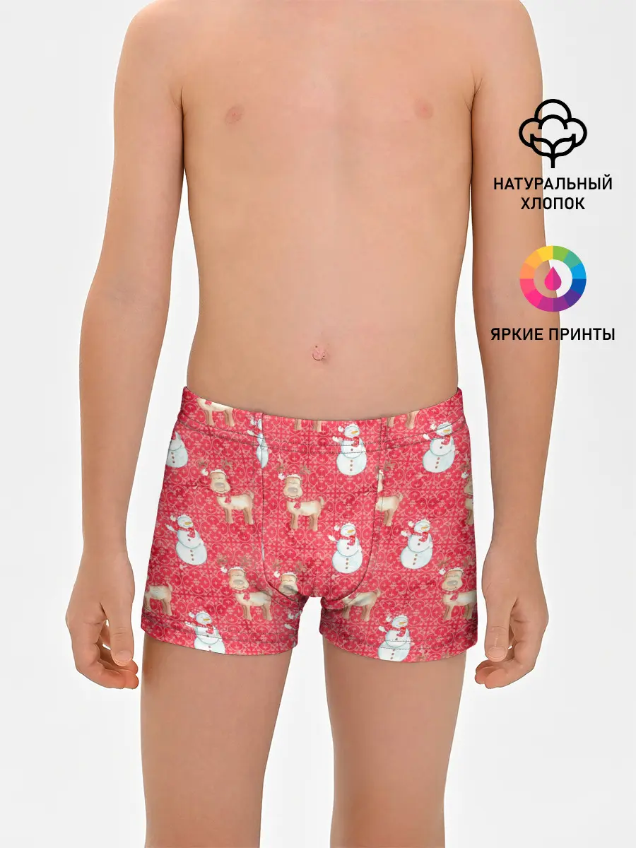 Трусы для мальчиков / Снеговики и олени