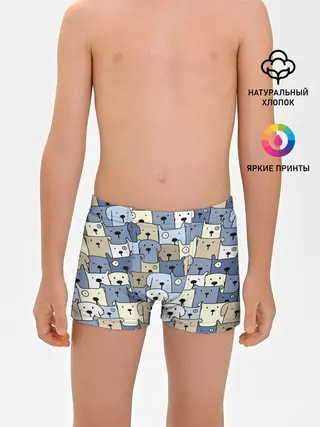 Трусы для мальчиков / Собачки рисунок паттерном