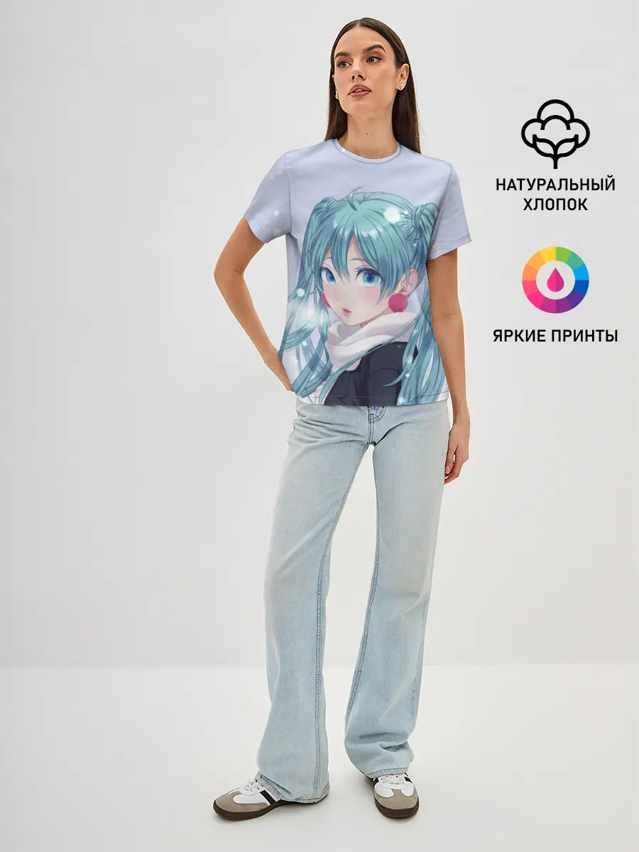 Женская базовая футболка / Hatsune Miku. Winter
