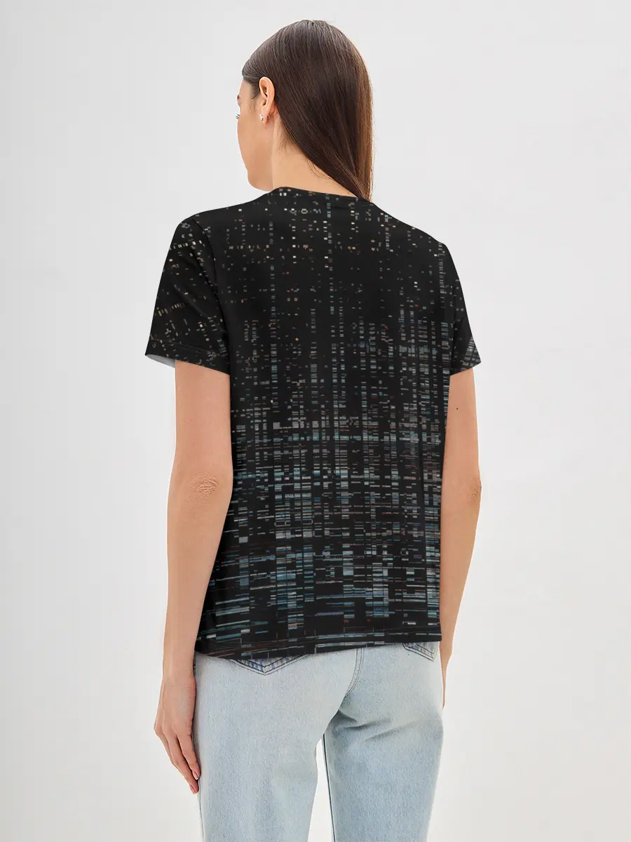 Женская базовая футболка / Глитч помехи ошибка текстура