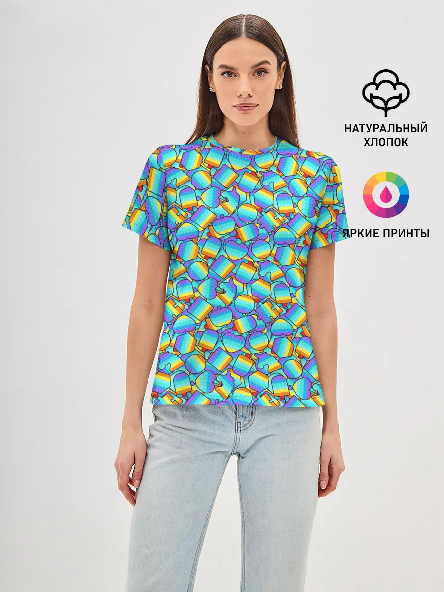 Женская базовая футболка / POP IT MIX | ПОП ИТ