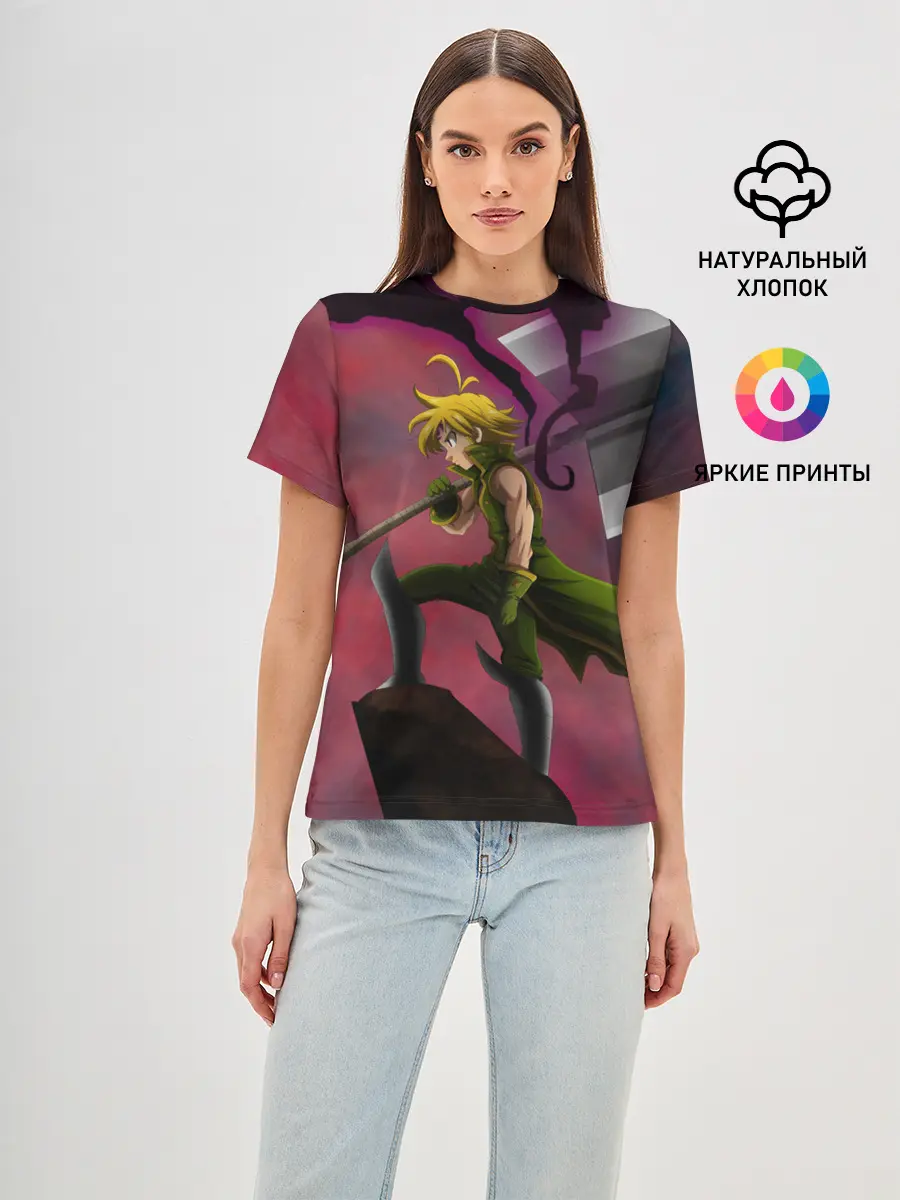 Женская базовая футболка / Meliodas с большим топором