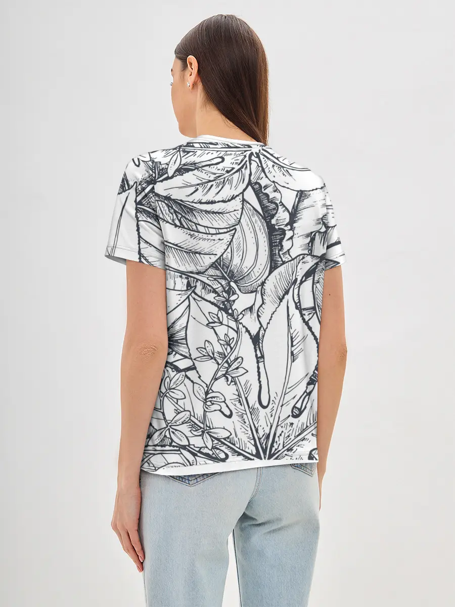 Женская базовая футболка / Тропические листья