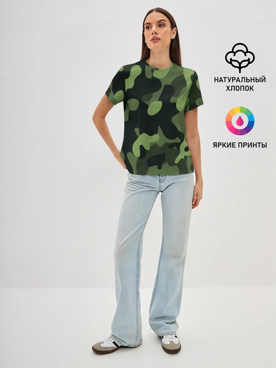 Женская базовая футболка / Камуфляж