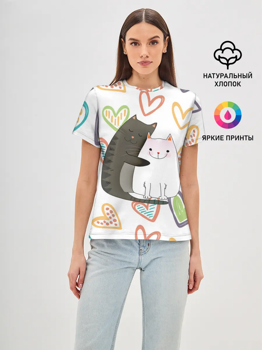 Женская базовая футболка / Сладкая парочка